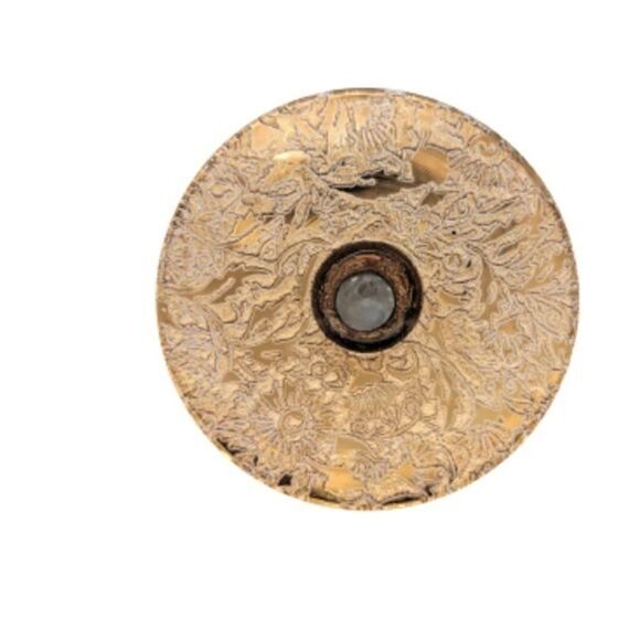 Vintage 22k Gold Covered Glastonbury Lotus Glass Bud Vase. - Picture 3 of 4